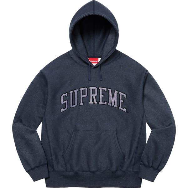 Supreme Glitter Arc Hooded Sweatshirt - Navy (front)