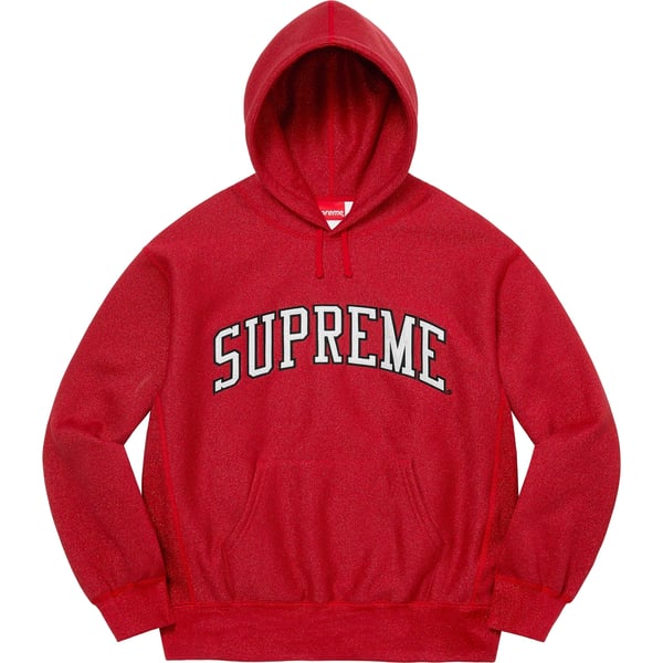 Supreme Glitter Arc Hooded Sweatshirt - Red (front)