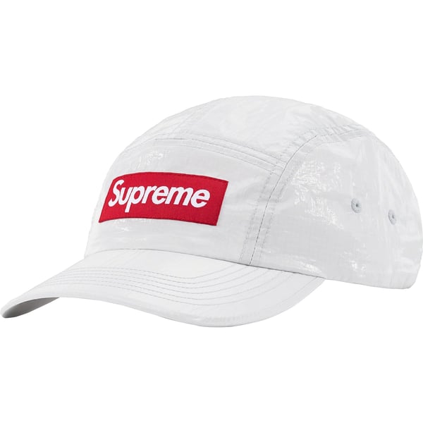 Supreme Gloss Ripstop Camp Cap - Light Grey (front)