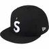 Supreme Gold Cross S Logo New Era - Black (front)