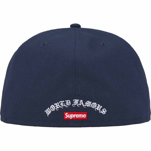 Supreme Gold Cross S Logo New Era - Light Navy (front)