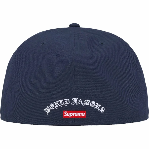 Supreme Gold Cross S Logo New Era - Light Navy (front)