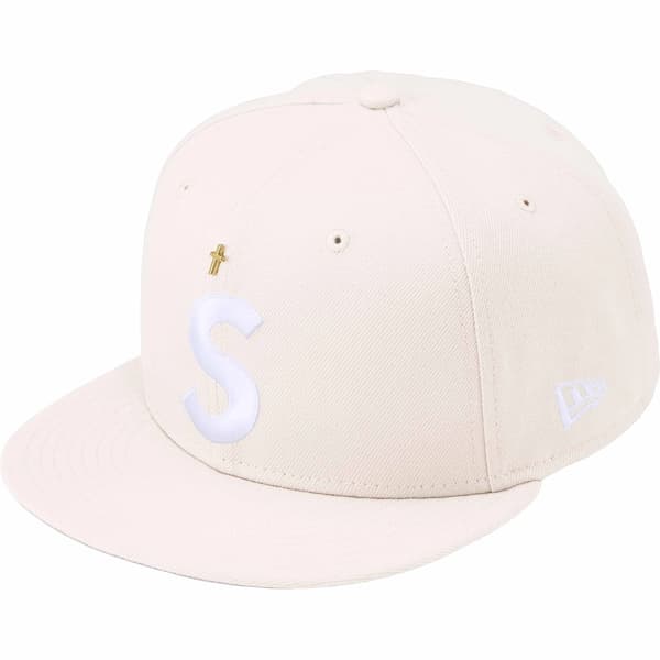 Supreme Gold Cross S Logo New Era - Stone (front)
