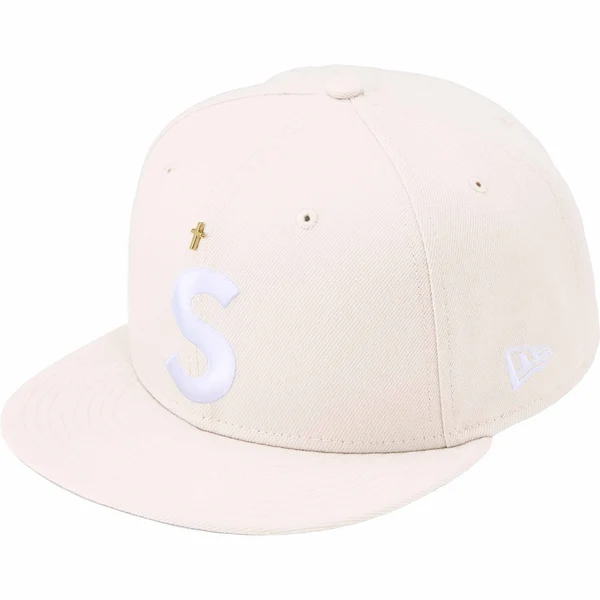 Supreme Gold Cross S Logo New Era - Stone (front)