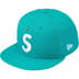 Supreme Gold Cross S Logo New Era - Teal (front)