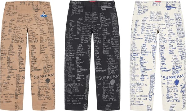 Supreme Gonz Poems Chino Pant - Product Image