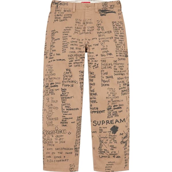Supreme Gonz Poems Chino Pant - Khaki (front)