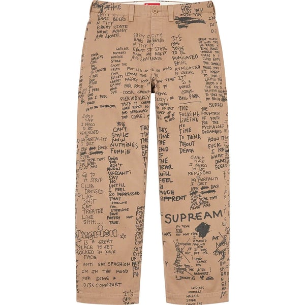 Supreme Gonz Poems Chino Pant - Khaki (front)