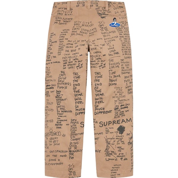 Supreme Gonz Poems Chino Pant - Khaki (front)