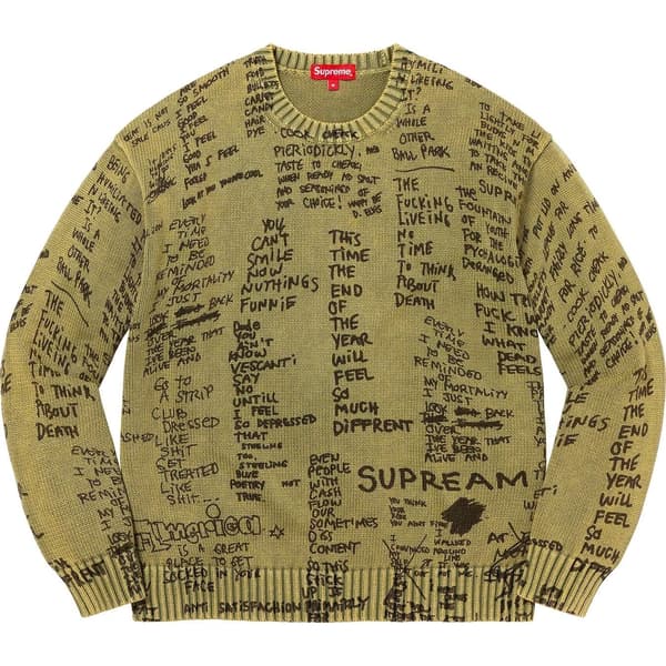 Supreme Gonz Poems Sweater - Olive (front)