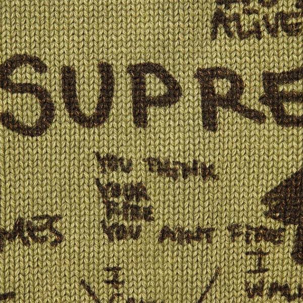 Supreme Gonz Poems Sweater - Olive (front)