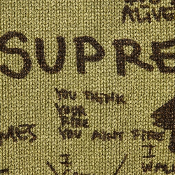 Supreme Gonz Poems Sweater - Olive (front)
