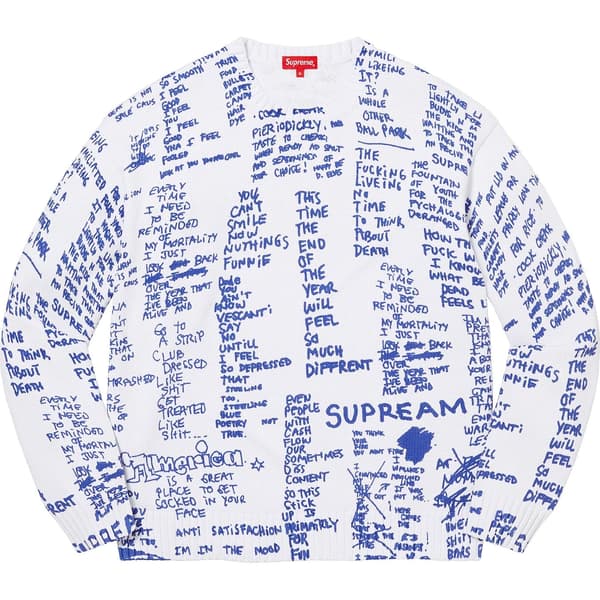 Supreme Gonz Poems Sweater - White (front)