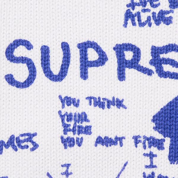 Supreme Gonz Poems Sweater - White (front)