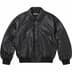 Supreme GORE-TEX Infinium WINDSTOPPER Leather Varsity Jacket - Black (front)