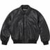 Supreme GORE-TEX Infinium WINDSTOPPER Leather Varsity Jacket - Black (front)