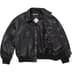 Supreme GORE-TEX Infinium WINDSTOPPER Leather Varsity Jacket - Black (front)
