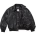 Supreme GORE-TEX Infinium WINDSTOPPER Leather Varsity Jacket - Black (front)