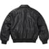 Supreme GORE-TEX Infinium WINDSTOPPER Leather Varsity Jacket - Black (front)