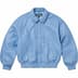 Supreme GORE-TEX Infinium WINDSTOPPER Leather Varsity Jacket - Light Blue (front)