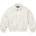 Supreme GORE-TEX Infinium WINDSTOPPER Leather Varsity Jacket - White (front)