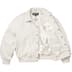 Supreme GORE-TEX Infinium WINDSTOPPER Leather Varsity Jacket - White (front)