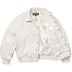 Supreme GORE-TEX Infinium WINDSTOPPER Leather Varsity Jacket - White (front)