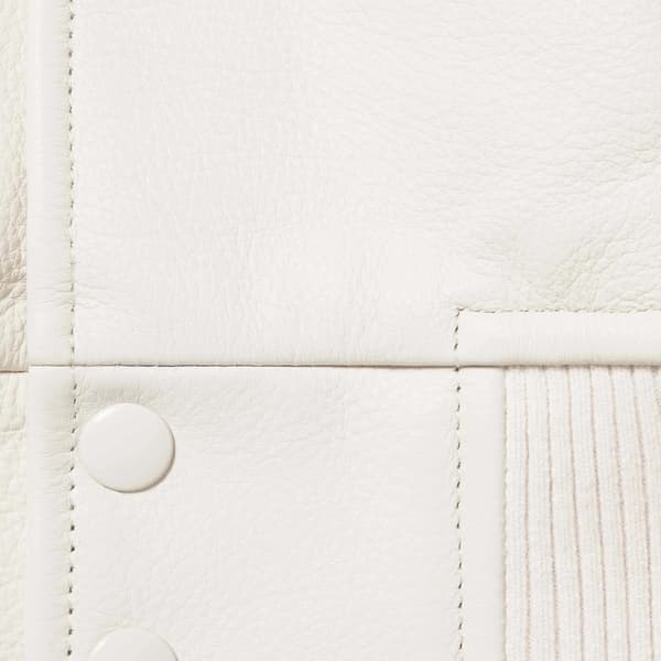 Supreme GORE-TEX Infinium WINDSTOPPER Leather Varsity Jacket - White (front)