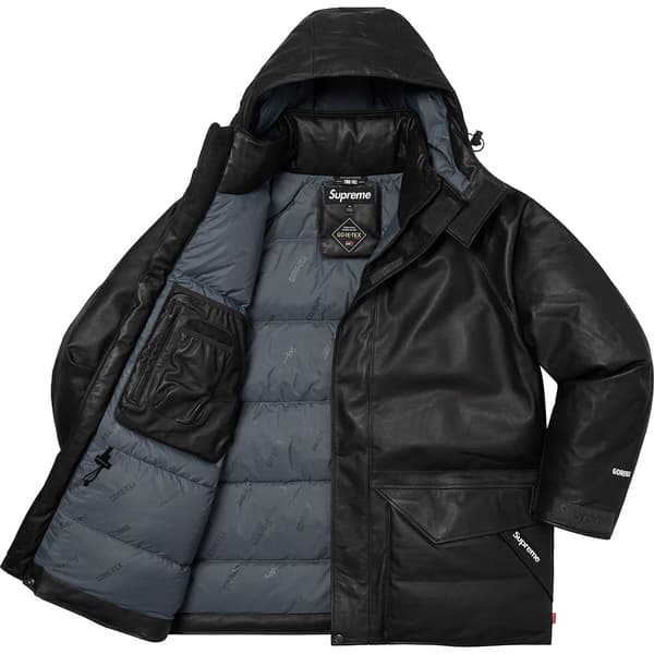 Supreme GORE-TEX Leather 700-Fill Down Parka - Black (front)