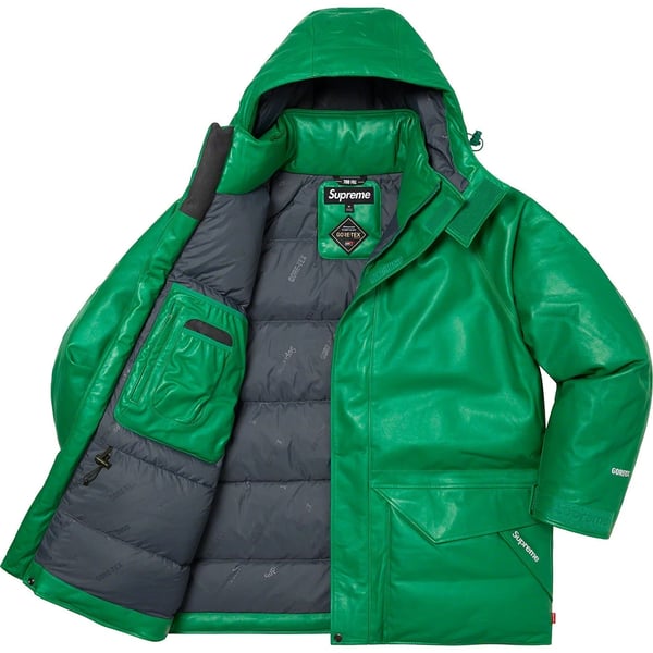Supreme GORE-TEX Leather 700-Fill Down Parka - Green (front)
