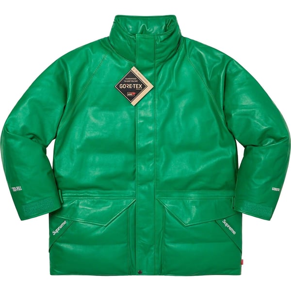 Supreme GORE-TEX Leather 700-Fill Down Parka - Green (front)