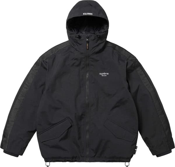 Supreme GORE-TEX Stripe Hooded Jacket - Black (front)