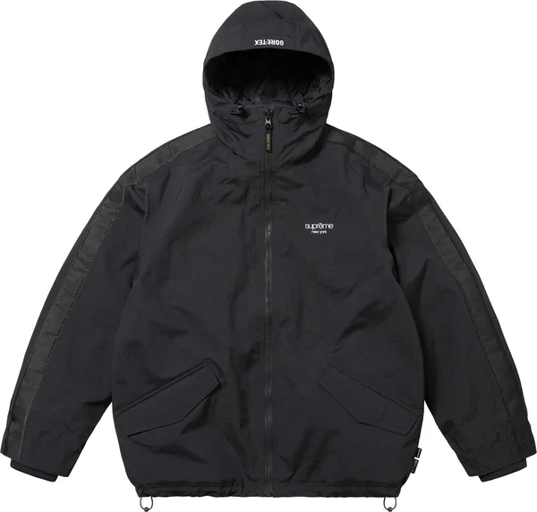 Supreme GORE-TEX Stripe Hooded Jacket - Black (front)