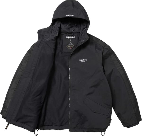 Supreme GORE-TEX Stripe Hooded Jacket - Black (front)