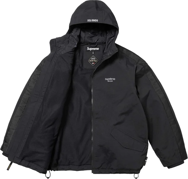 Supreme GORE-TEX Stripe Hooded Jacket - Black (front)