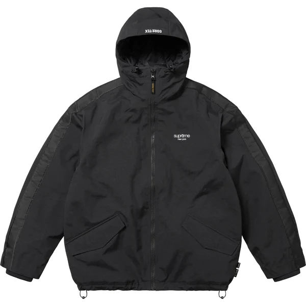 Supreme GORE-TEX Stripe Hooded Jacket - Black (front)