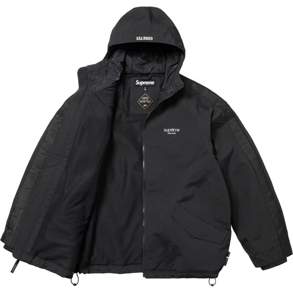 Supreme GORE-TEX Stripe Hooded Jacket - Black (front)