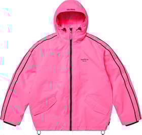 Supreme GORE-TEX Stripe Hooded Jacket Fluorescent Pink