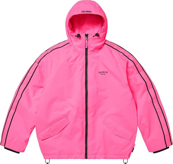 Supreme GORE-TEX Stripe Hooded Jacket - Fluorescent Pink (front)