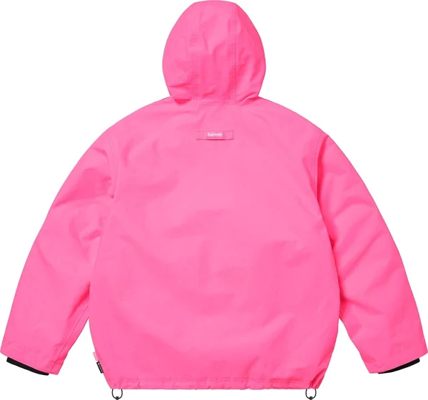 Supreme GORE-TEX Stripe Hooded Jacket - Fluorescent Pink (front)