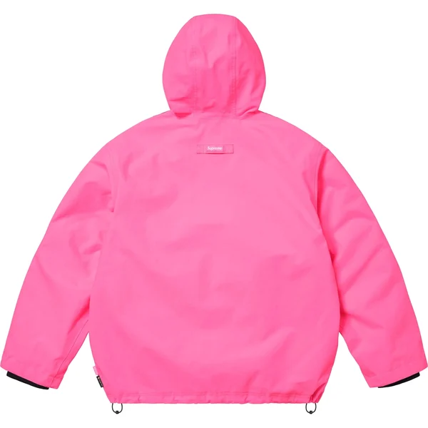 Supreme GORE-TEX Stripe Hooded Jacket - Fluorescent Pink (front)