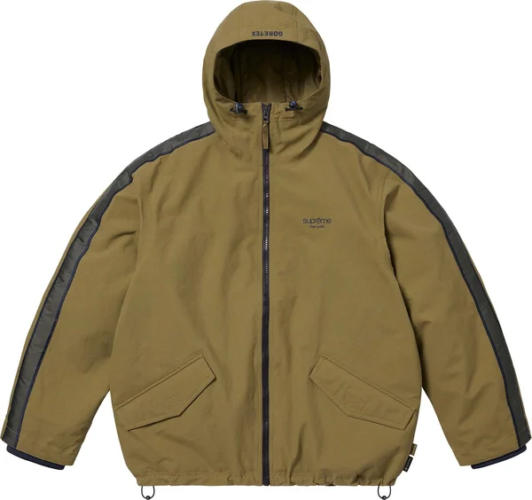 Supreme GORE-TEX Stripe Hooded Jacket - Olive (front)