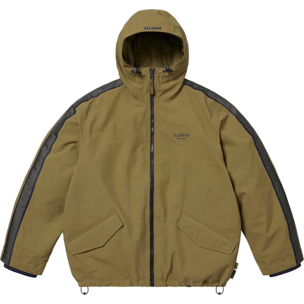 Supreme GORE-TEX Stripe Hooded Jacket - Olive (front)