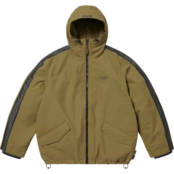 Supreme GORE-TEX Stripe Hooded Jacket - Olive (front)