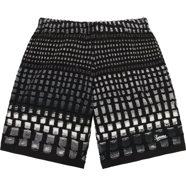 Supreme Gradient Grid Knit Short - Black (front)