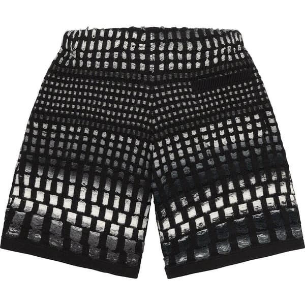 Supreme Gradient Grid Knit Short - Black (front)