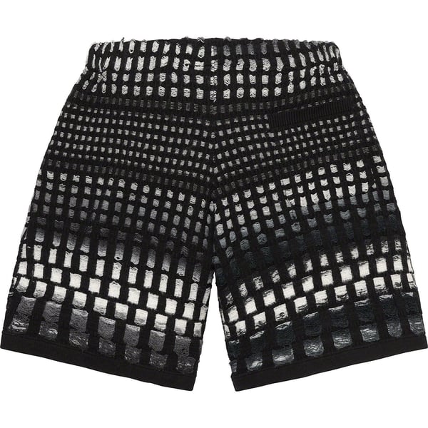 Supreme Gradient Grid Knit Short - Black (front)