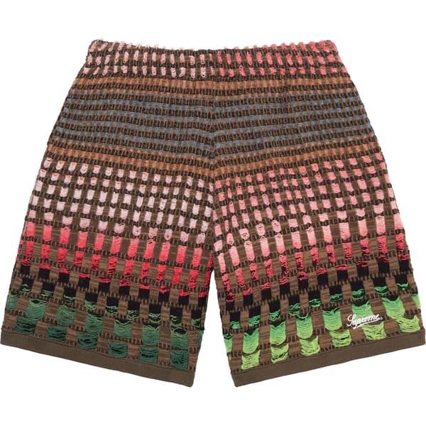 Supreme Gradient Grid Knit Short - Brown (front)