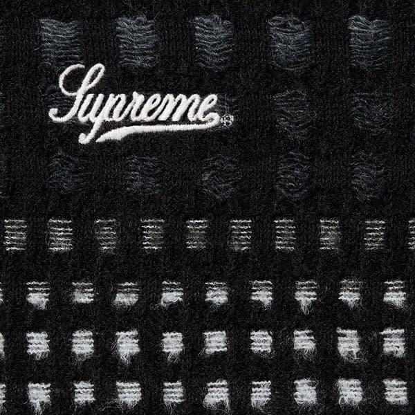Supreme Gradient Grid Zip Up Polo - Black (front)