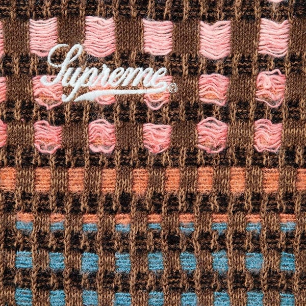 Supreme Gradient Grid Zip Up Polo - Brown (front)